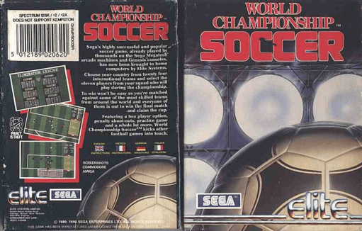 World Championship Soccer box art for ZX Spectrum